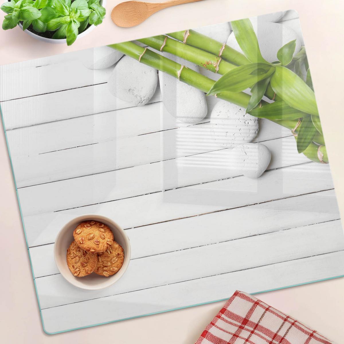 GLASPLATTE 60x52 cm Bambus - Grün, Glas (60/0.4/52cm) - TULUP