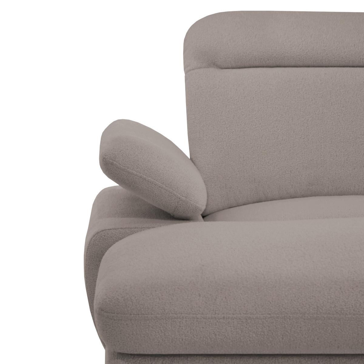 WOHNLANDSCHAFT Sora U mit Schlaffunktion und verstellbarer Sitztiefe, Kopfstützen und Armlehne, 365 cm, Hellbraun, Links - Hellbraun/Schwarz, Textil (365/107/235cm) - Beautysofa