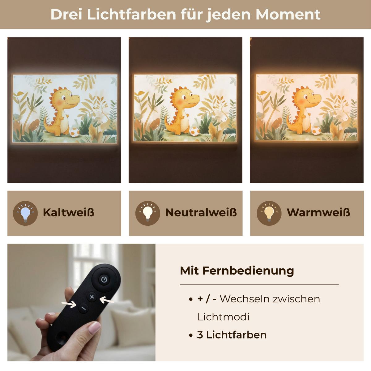NACHTTISCHLAMPE MIT AKKU Dino - Fußball - Orange 100x70 cm - Beige, Holzwerkstoff (8/100/70cm) - OnlyWow