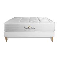 BETT Windsor Taschenfederkern und Memory-Schaum 130 x 220 cm h1 - Kit Bettgestell Weiß - Beige/Weiß, Karton/Holz (130/220cm) - ROYAL PALACE BEDDING