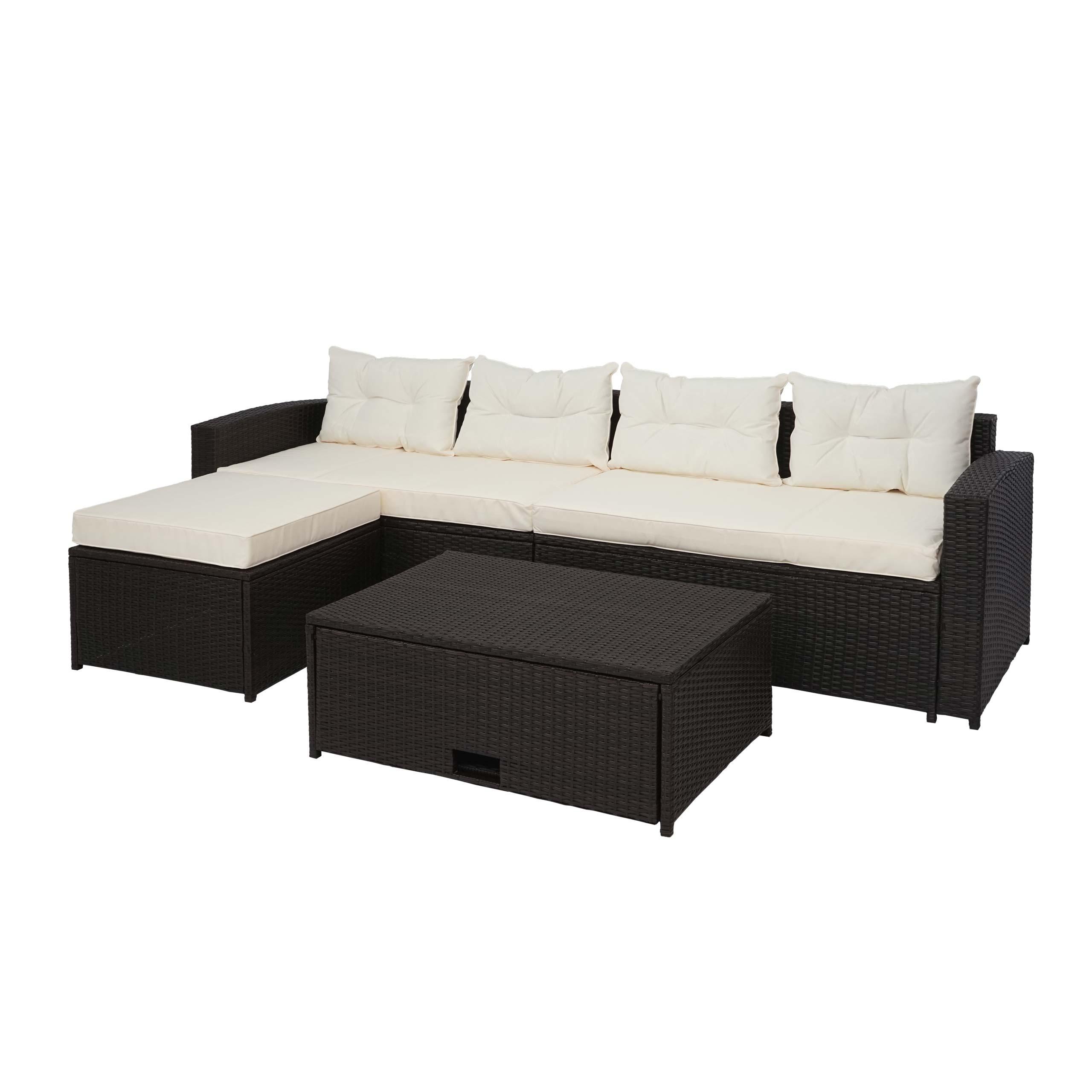 POLY-RATTAN GARNITUR Braun, Beige - Beige/Braun, Kunststoff - MCW