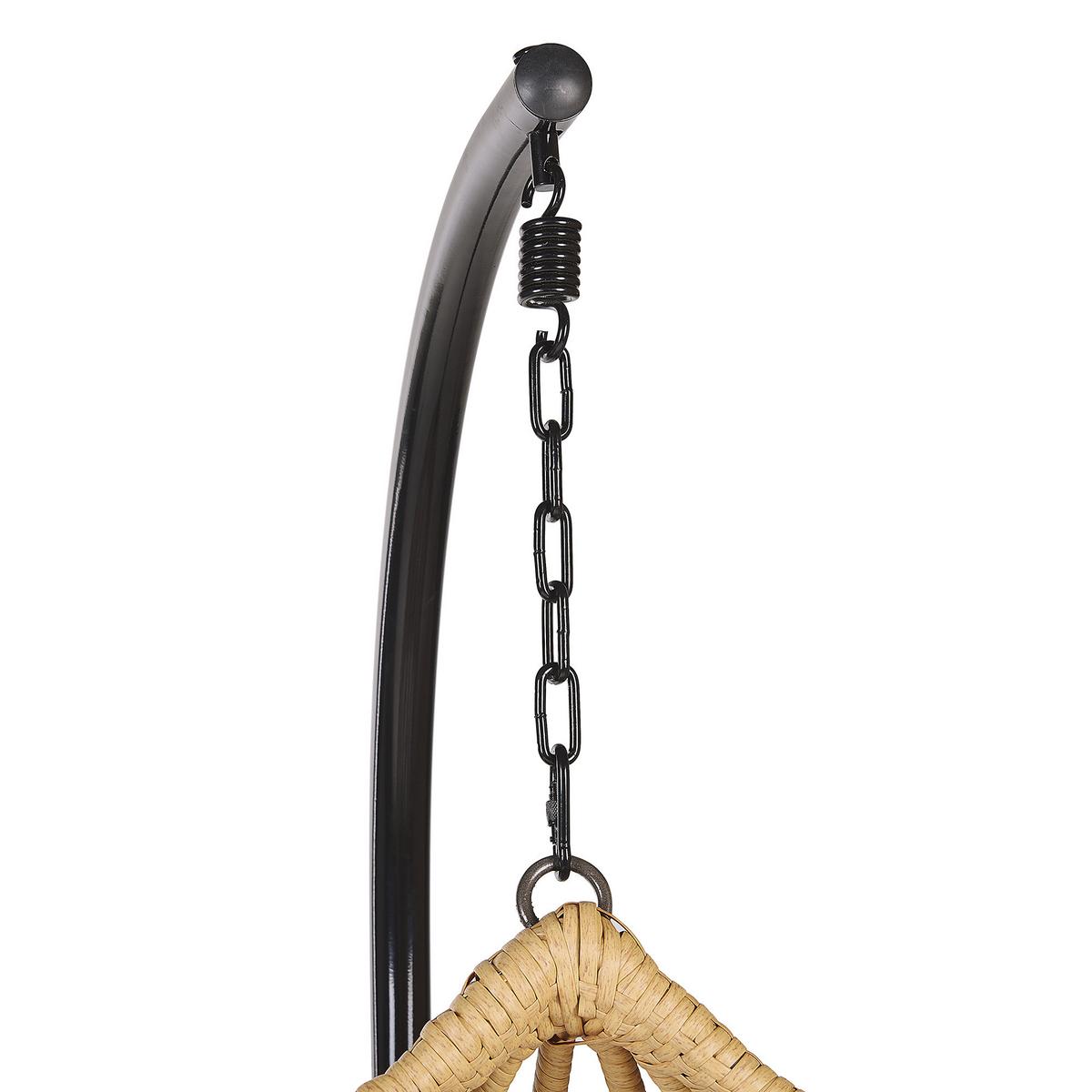 HÄNGESESSEL mit Gestell PE Rattan natürlich 97 cm Arsita - Beige, Kunststoff (100/199/97cm) - Beliani