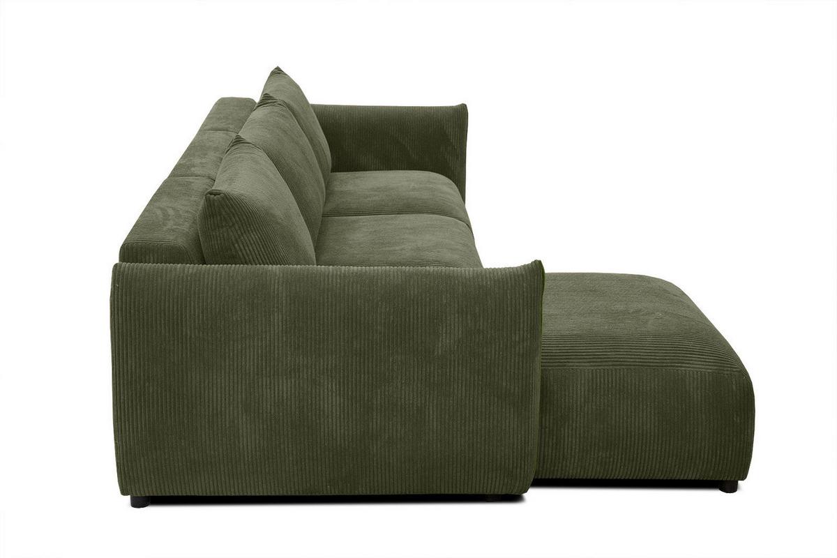 ECKSOFA TAUER 5-Sitzer, olivgrün - Schwarz/Olivgrün, Holzwerkstoff/Kunststoff (173/294cm) - Wozimo