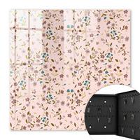 SCHLÜSSELBOX Schwarz 30x30 cm- Türöffnung nach rechts - Blumenmuster - Pink, Metall (30/30/5cm) - TULUP