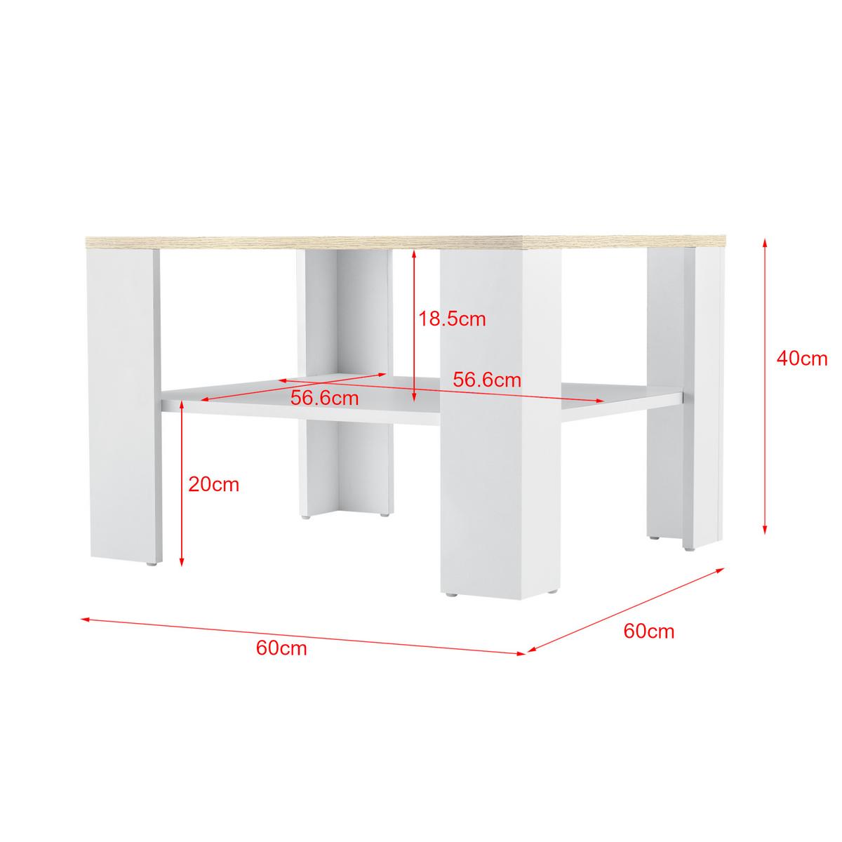 COUCHTISCH Aachen 60/60/40 - Beige, Holzwerkstoff (60/60/40cm) - [en.casa]