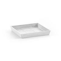 BLUMENTOPFUNTERSETZER quadratisch 18/18/2,5 cm Weiß - Weiß, Kunststoff (18/2.5cm) - Ecopots