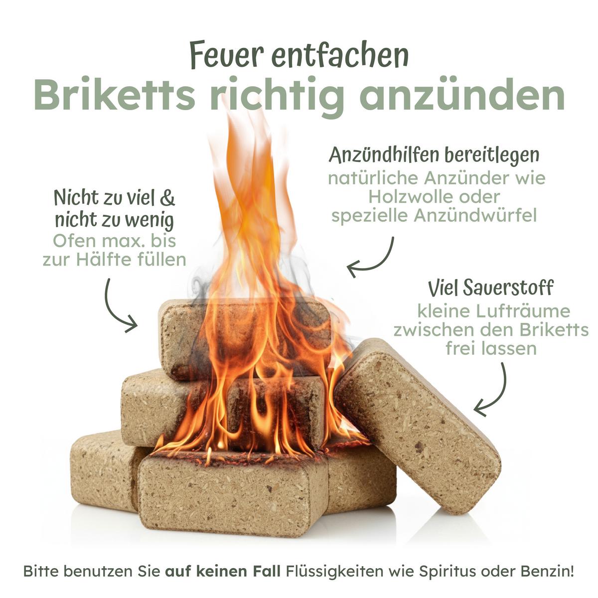 HOLZBIRIKETTS Forstglut 10kg (2tlg) - Naturfarben, Holzwerkstoff (30/30cm) - Moorland