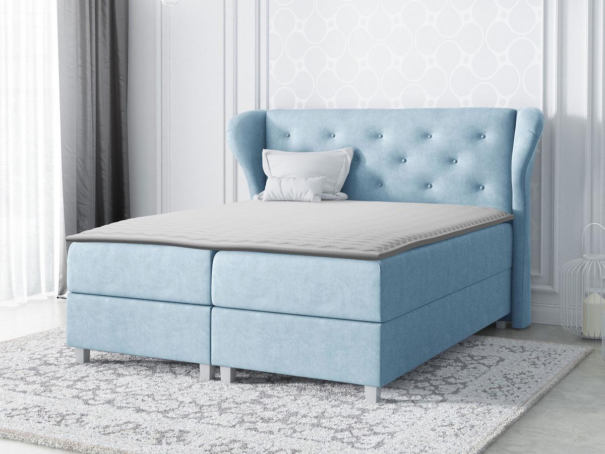 BOXBETT Bakarat - H3 - Blau, Holz (140/200cm) - MIRJAN24