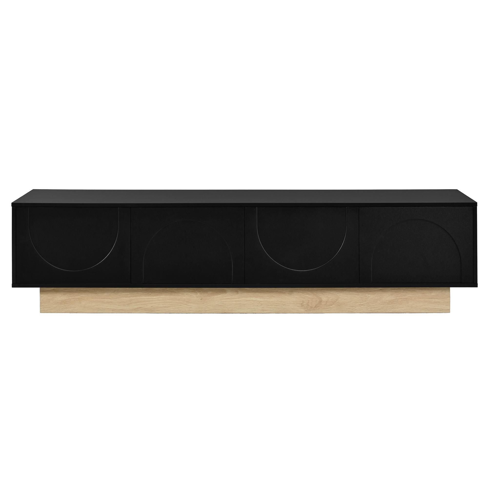 TV-LOWBOARD holzoptik & geschwungenes design - Schwarz, Holzwerkstoff (175/41.5/40cm) - Urban Meuble