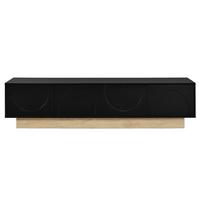 TV-LOWBOARD holzoptik & geschwungenes design - Schwarz, Holzwerkstoff (175/41.5/40cm) - Urban Meuble