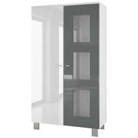 VITRINE Denjo Tür in Grau Hochglanz - Grau, Holzwerkstoff (71/129/35cm) - Vladon