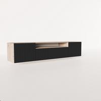 LOWBOARD VAREN 200/41/40 cm, Hängender TV-Schrank Eiche Artisan - Schwarz/Eiche Artisan, Holzwerkstoff (200/41/40cm) - MASSENO