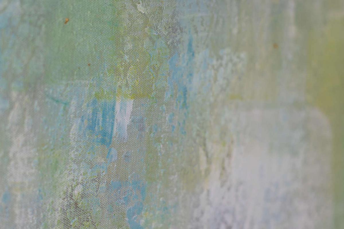 ACRYLBILD HANDGEMALT 100/75 cm - Türkis/Beige, Holz/Textil (100/75cm) - KUNSTLOFT