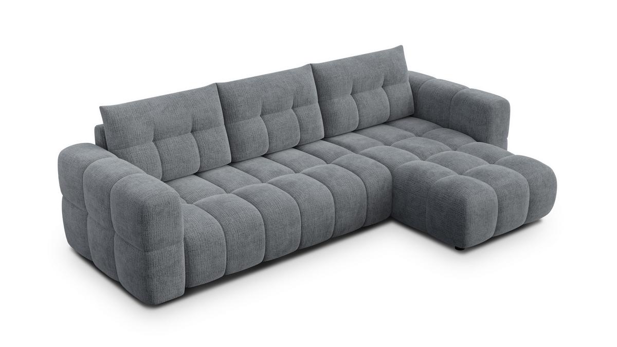 ECKSOFA CLOUDI 4-Sitzer rechts, dunkelgrau - Dunkelgrau/Schwarz, Holz/Textil (294/160cm) - Wozimo