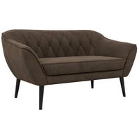 2-SITZER-SOFA PIRS - Braun Velvet - Schwarze Beine - Dunkelbraun/Schwarz, Holzwerkstoff/Textil (140/75/74cm) - MKS