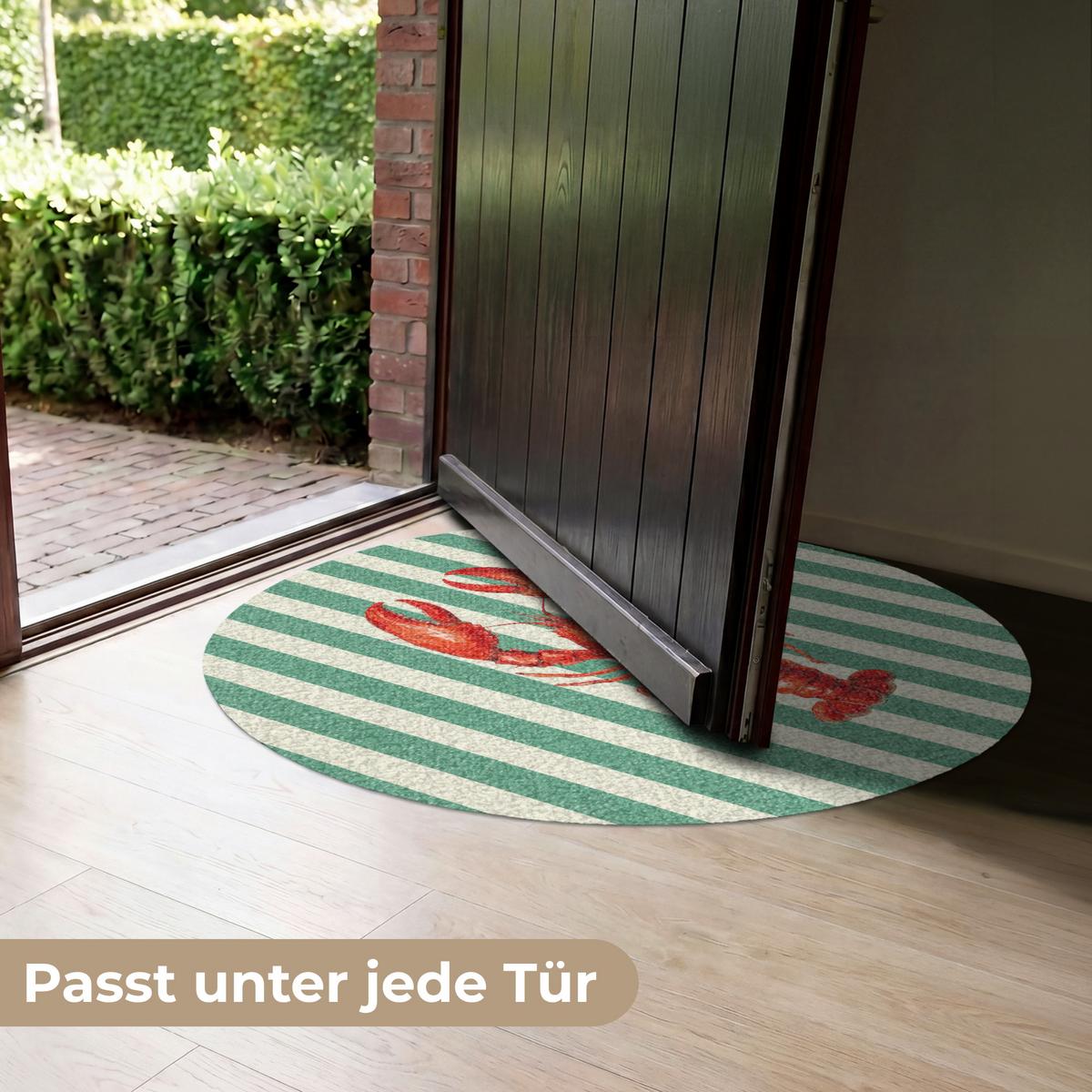 FUSSMATTE Krebs - Streifen - Realistisch - Sommerlich Schmutzmatte 90x90 cm - Multicolor, Kunststoff (90/0.4cm) - MuchoWow