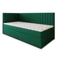 BOXBETT ARIS 80x200 cm mit Matratze und Topper, H2+H3 - Grün - Grün, Holz (80/200cm) - MASSENO