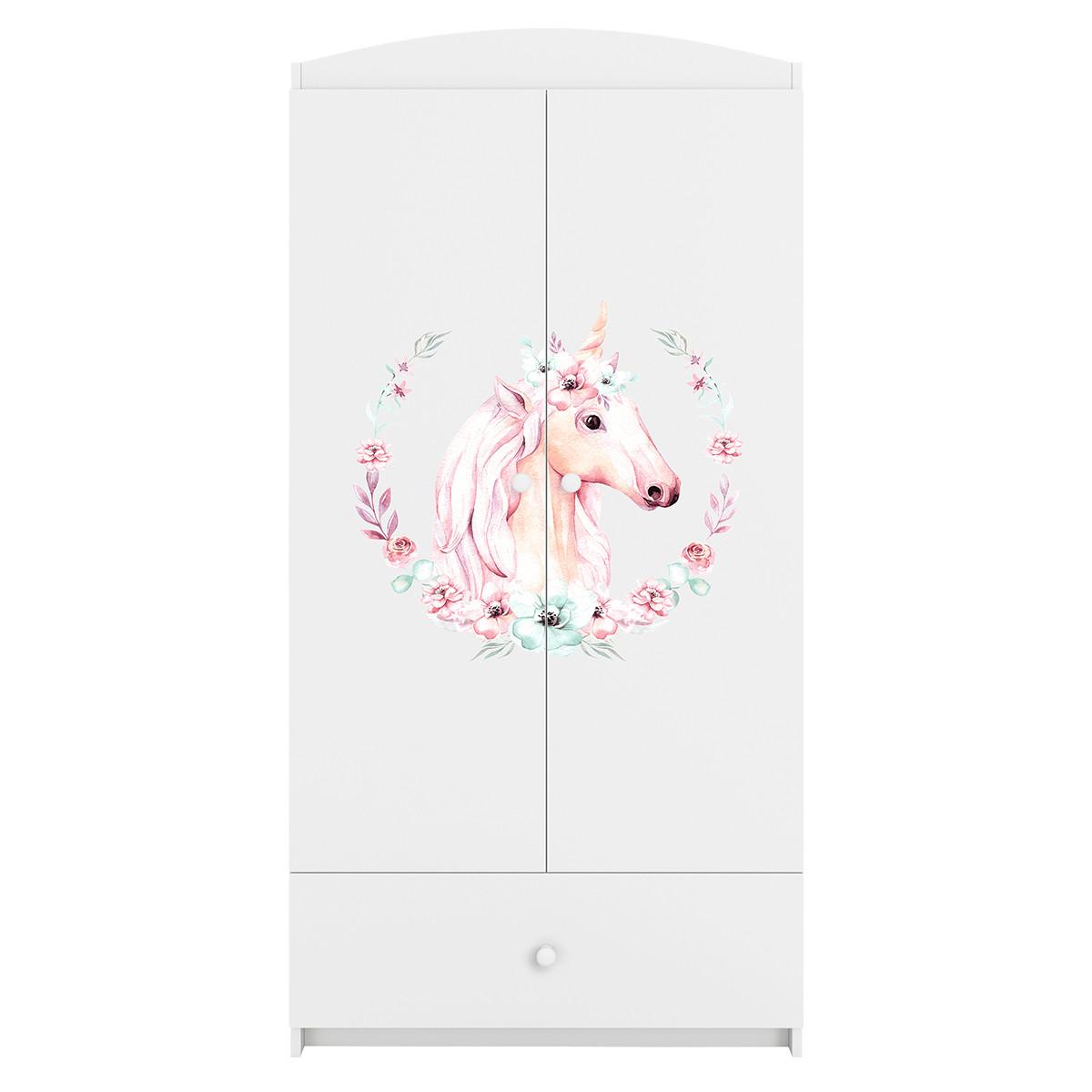 SCHRANK 2 Türen Weiß - Hellrosa/Weiß, Holzwerkstoff (90/187/57cm) - Petits-meubles