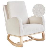 SCHAUKELSESSEL Cremeweiß Alsta - Weiß/Braun, Textil (68/100/100cm) - Beliani