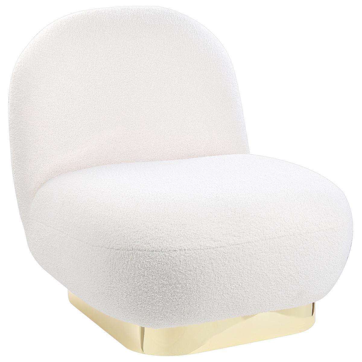 SESSEL Bouclé weiß/gold LovIisa - Goldfarben/Weiß, Textil (62/76/70cm) - Beliani