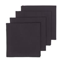 STOFFSERVIETTEN 4er-Set schwarz 45/45 cm, 100% Baumwolle - Schwarz, Textil (45/45cm) - Homescapes