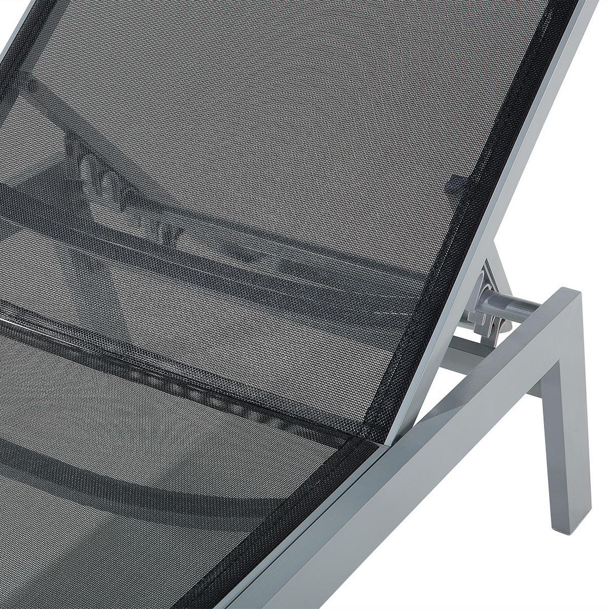 GARTENLIEGE schwarz Catania - Schwarz, Metall (66/103/155cm) - Beliani
