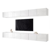 TV-LOWBOARD ANGEL V mit LED-Beleuchtung, 300 cm Weiß Hochglanz - Weiß Hochglanz, Holzwerkstoff (300/36/40cm) - Idohome