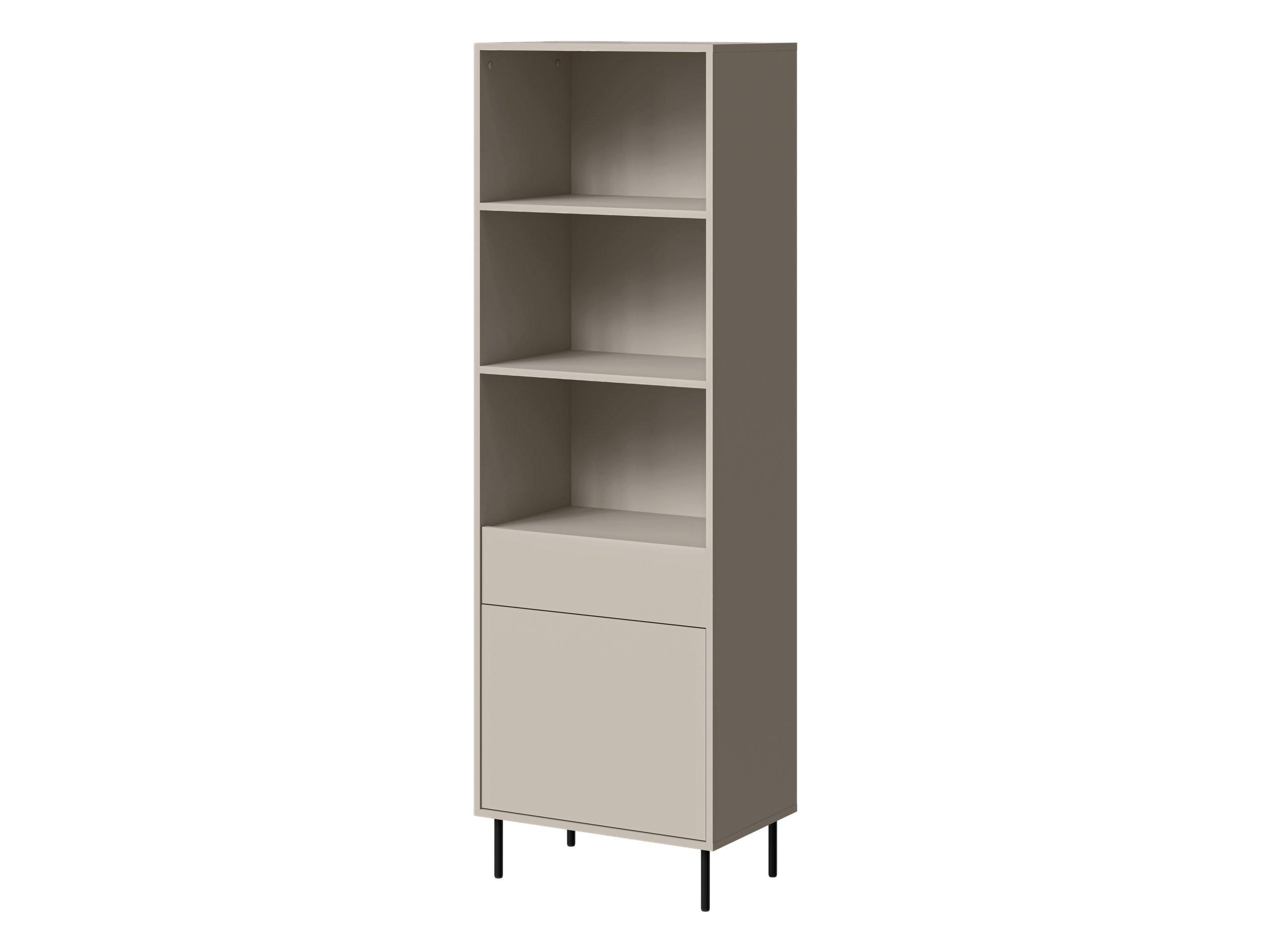 VITRINE Masha 1D1S - Kaschmir/Schwarz, Holzwerkstoff/Metall (60/185/39cm) - MIRJAN24