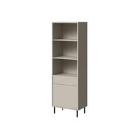 VITRINE Masha 1D1S - Kaschmir/Schwarz, Holzwerkstoff/Metall (60/185/39cm) - MIRJAN24