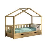 HAUSBETT Kapua Eiche massiv Natur Dachaufbau 90x200 - Eichefarben, Holz (90/200cm) - 58aufmkessel