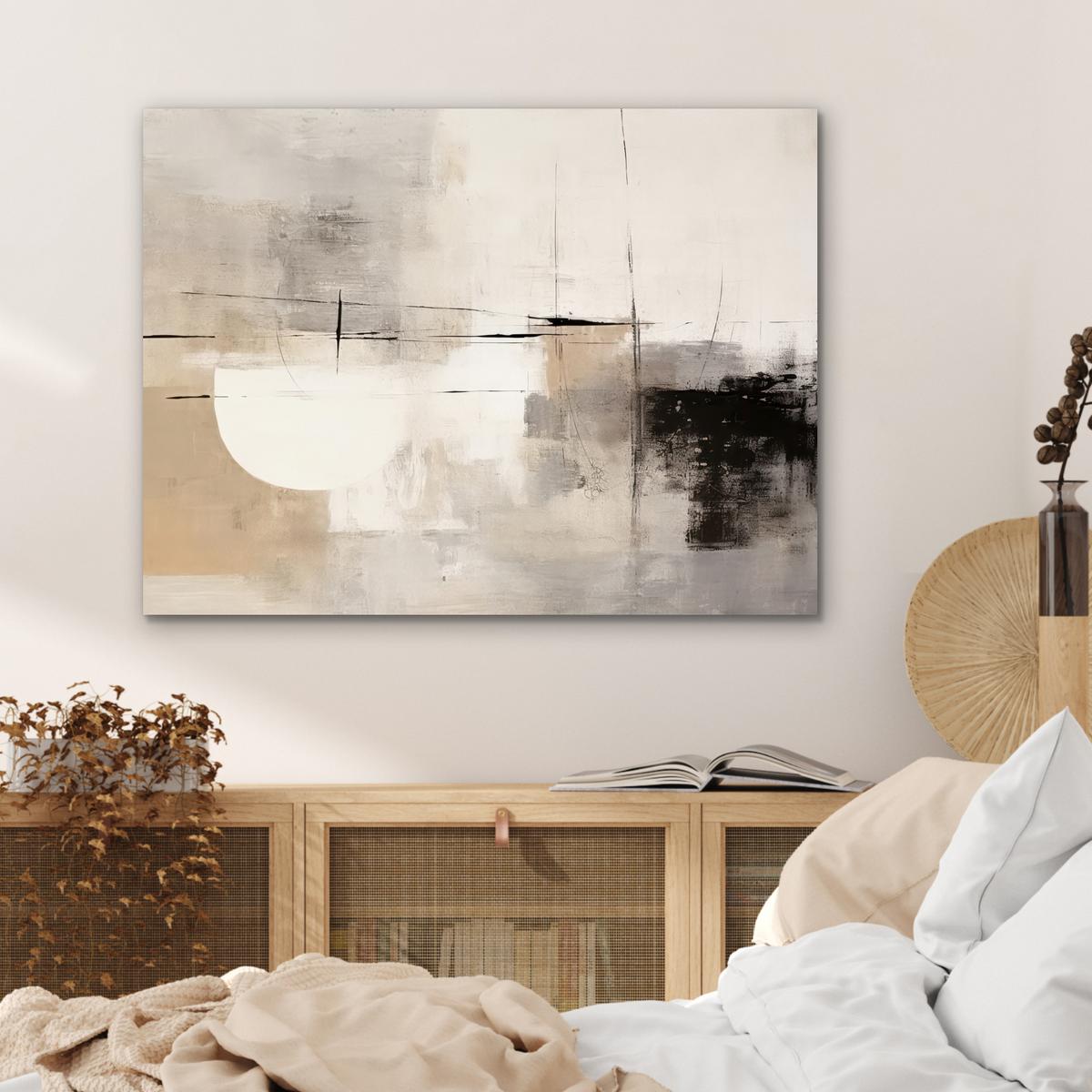 METALLBILD Abstrakt - Kunst - Grau 80x60 cm - Hellgrau, Metall (80/60cm) - MuchoWow