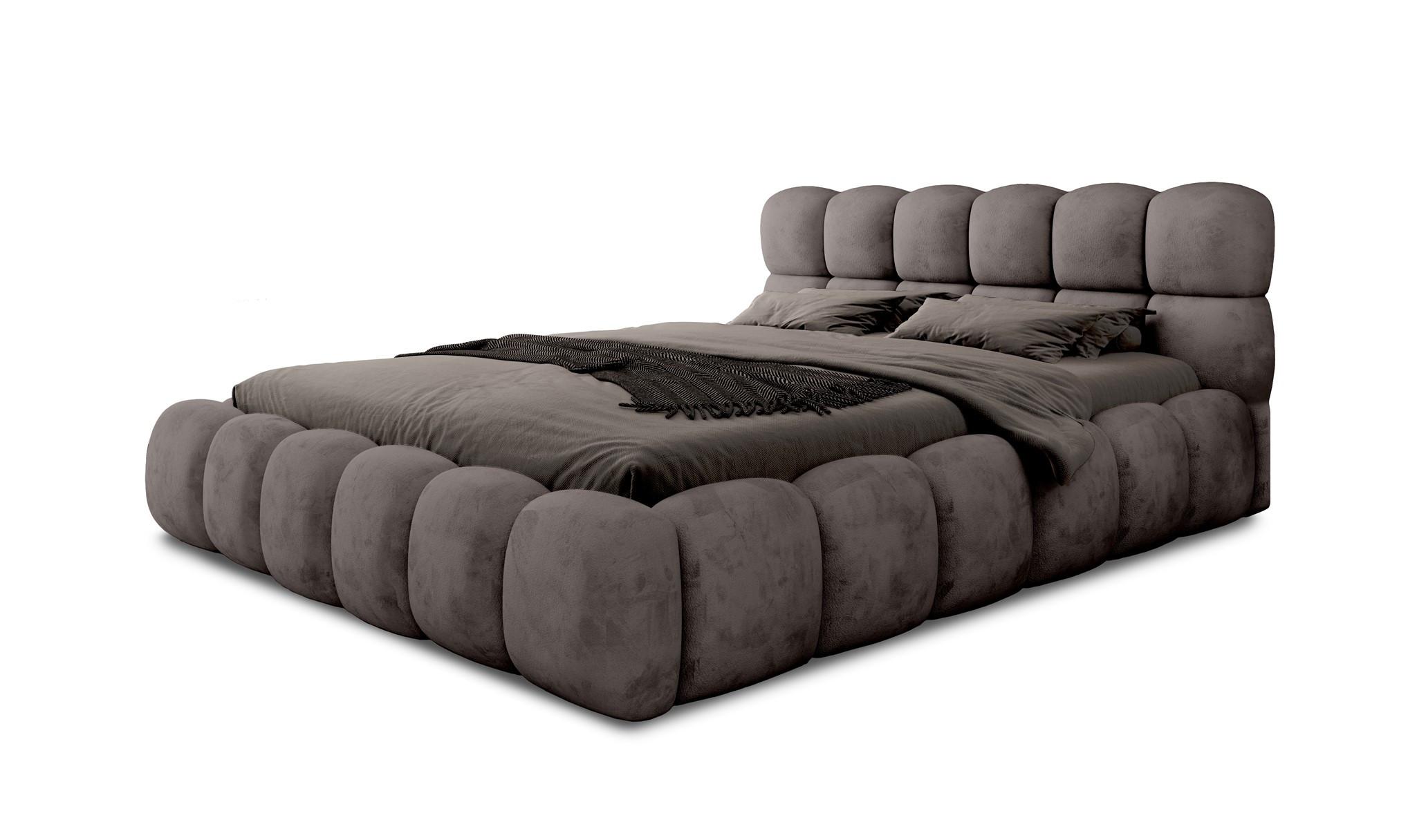 POLSTERBETT Aurelia Komplettset - Anthrazit, Holzwerkstoff/Textil (180/200cm) - Fun Möbel