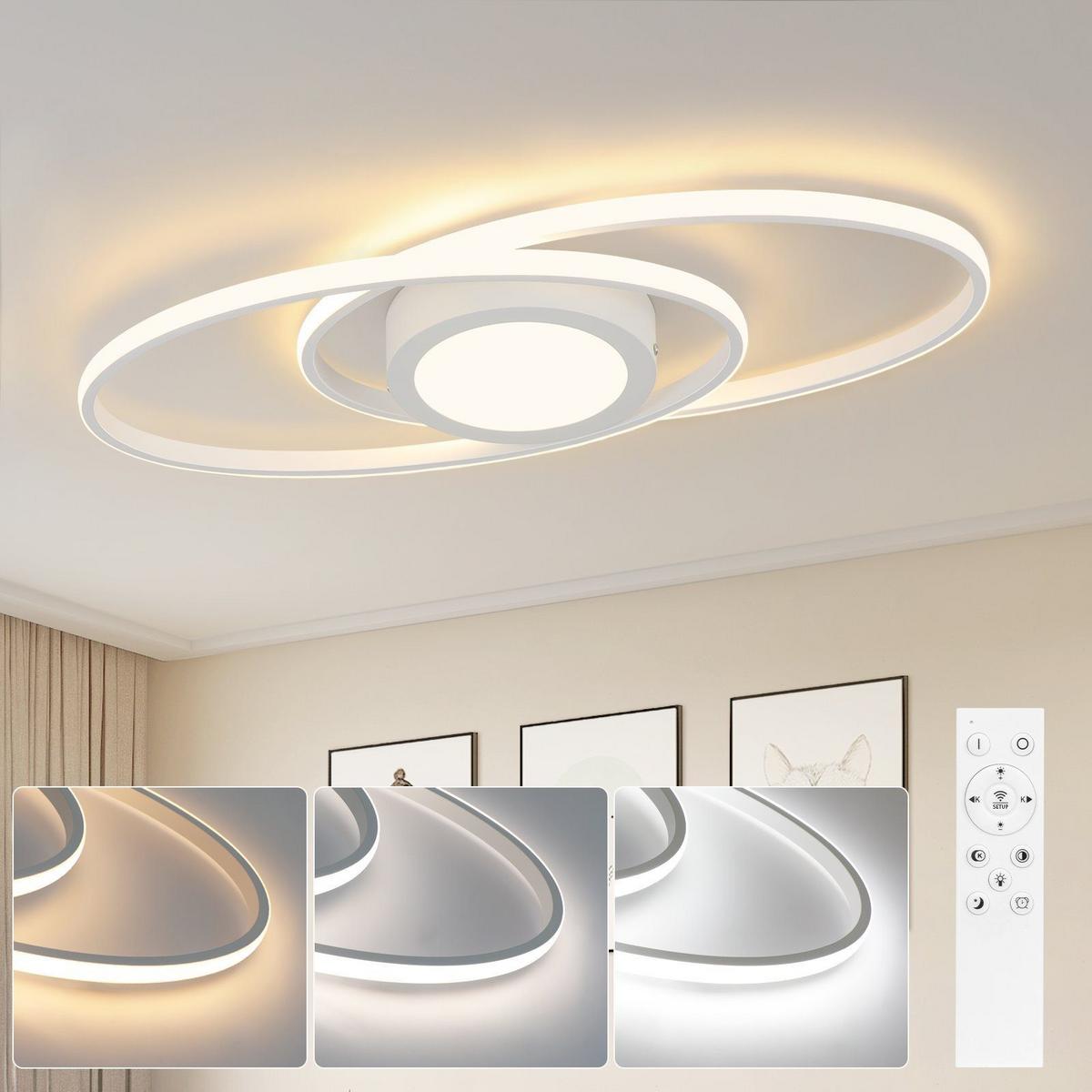 LED-DECKENLEUCHTE Einäugig 57/23/4 cm - Weiß, Metall (57/23/4cm) - Nettlife