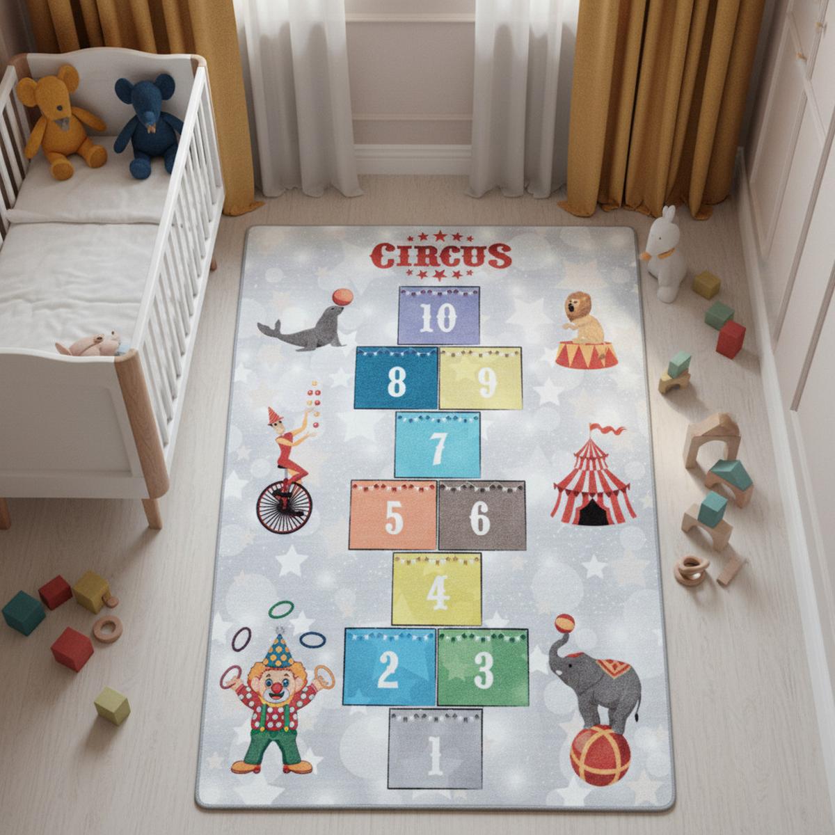SPIELTEPPICH TRAUN in Grau, als Hüpfspiel, aus Latex, 100 x 150 cm - Grau, Textil (100/150cm) - KADIMA DESIGN