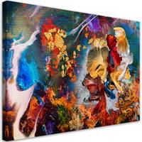 WANDBILD farbenfrohe fisch abstraktion - Multicolor, Textil (60/40cm) - Feeby