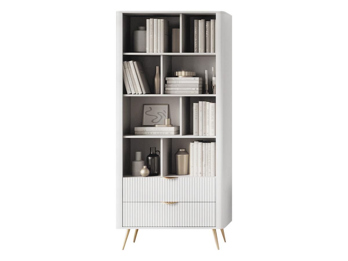 BÜCHERREGAL Lante - Goldfarben/Weiß, Holzwerkstoff/Metall (88/194/38cm) - MIRJAN24