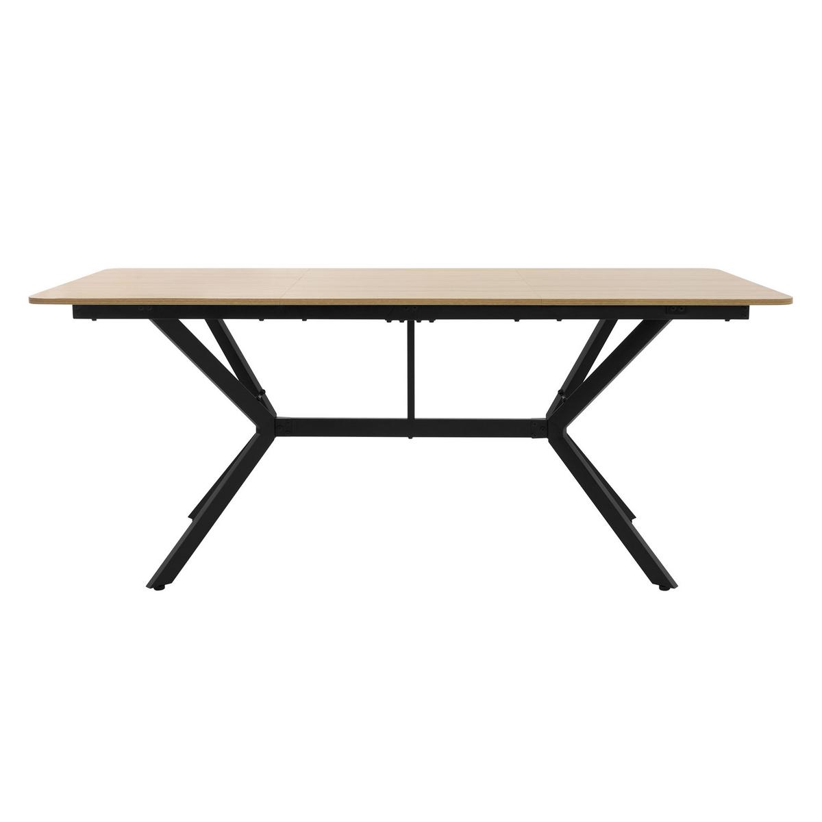 ESSTISCH aus MDF Hellbraun mit Stahlgestell rechteckig - Hellbraun, Holzwerkstoff (180/80/75cm) - ML-DESIGN