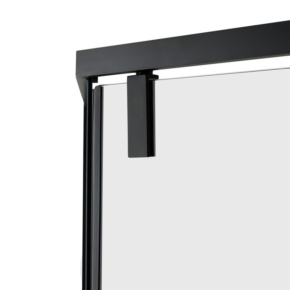 DUSCHKABINE Schwarz Tocantins - Transparent/Schwarz, Glas (90/90/190cm) - Beliani