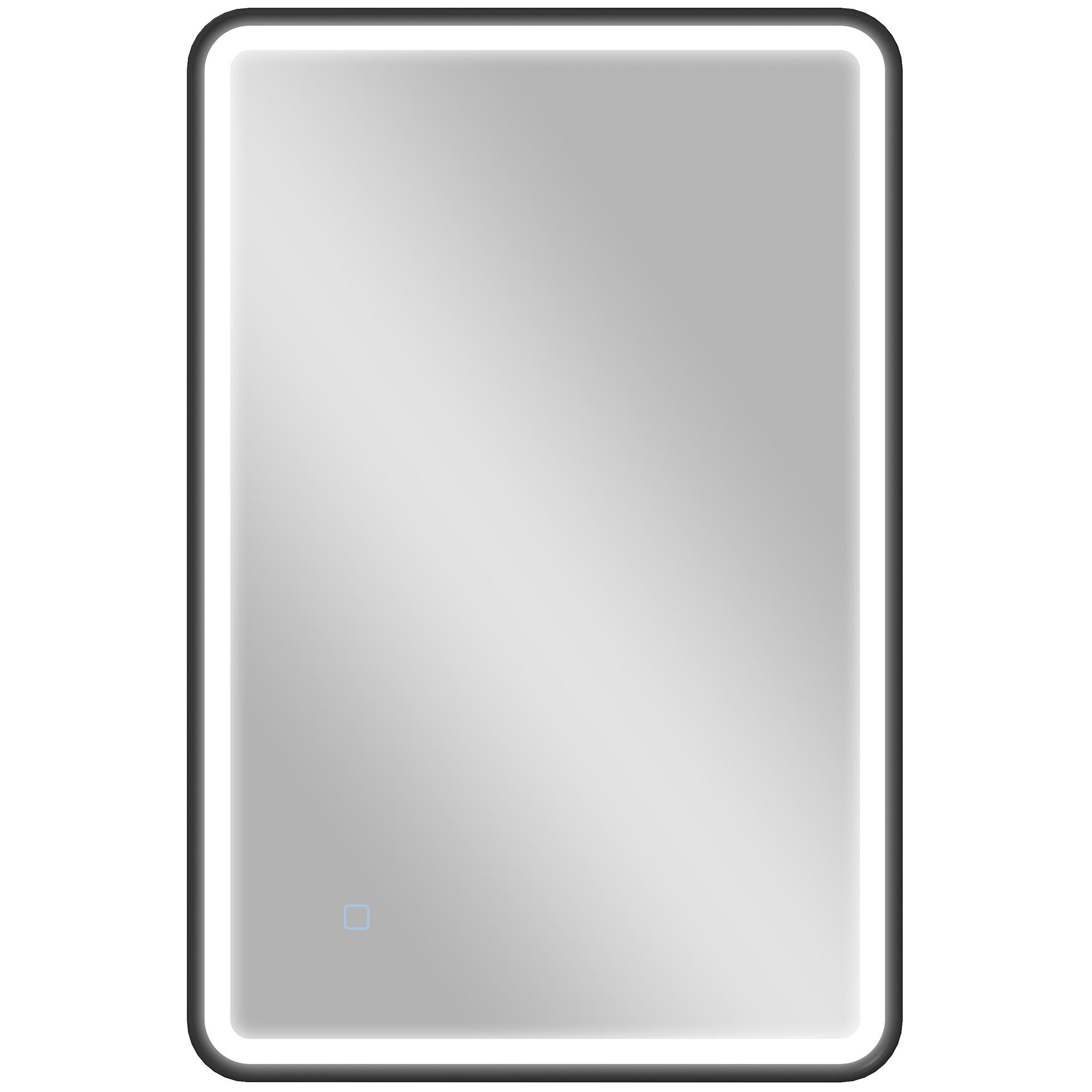 BADSPIEGEL Aluminiumlegierung Hartglas Schwarz - Schwarz, Glas (4/90/60cm) - HOMCOM