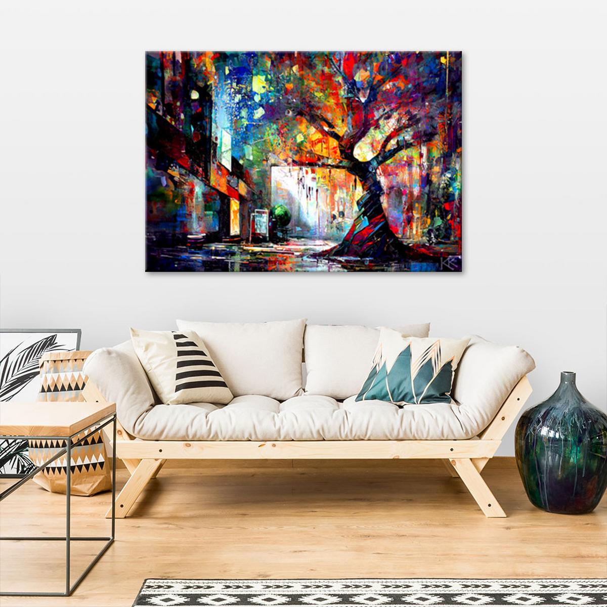 LEINWANDBILD Abstrakter Baum 60x40cm - Multicolor, Textil (60/40cm) - Feeby