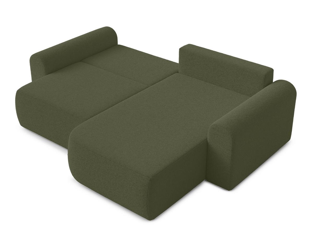 ECKSOFA L Form Otterton Olivgrün 250/180/95 cm Rechts mit Schlaffunktion - Schwarz/Grün, Kunststoff/Textil (250/180cm) - AX Living
