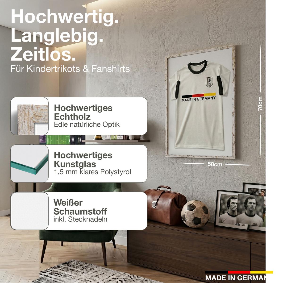 TRIKOTRAHMEN 50/70 mit weißem Hintergrund - Multicolor, Holz (50/70cm) - K-Möbel
