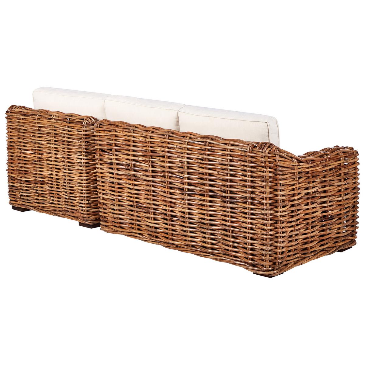 GARTEN-ECKSOFA 3-Sitzer Beige Briatico - Beige/Naturfarben, Naturmaterialien (230/85/150cm) - Beliani