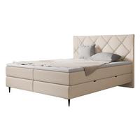 BOXBETT Letra - H3 - Schwarz/Naturfarben, Holz/Textil (180/200cm) - MIRJAN24