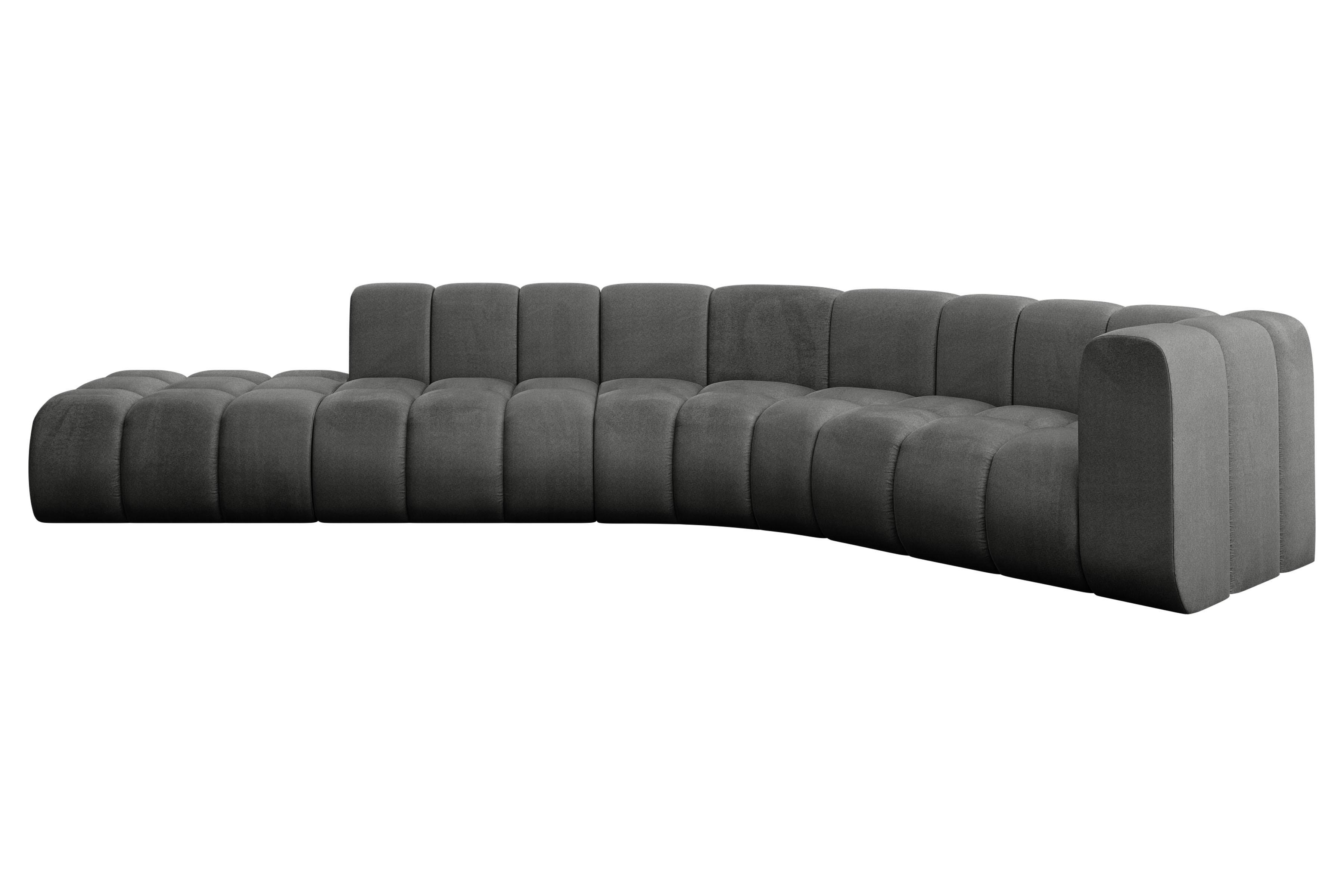 ECKSOFA modulares Sofa Tilmo-L1 - 399x194x70 cm Dunkelgrau - Dunkelgrau, Holzwerkstoff/Textil (399/194cm) - ALTDECOR