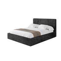 POLSTERBETT mit Bettkasten und Lattenrost, Bett mit Matratze H3/H4 - ALOVA-V1 120x200 Schwarz - Schwarz, Holzwerkstoff/Textil (120/200cm) - ALTDECOR
