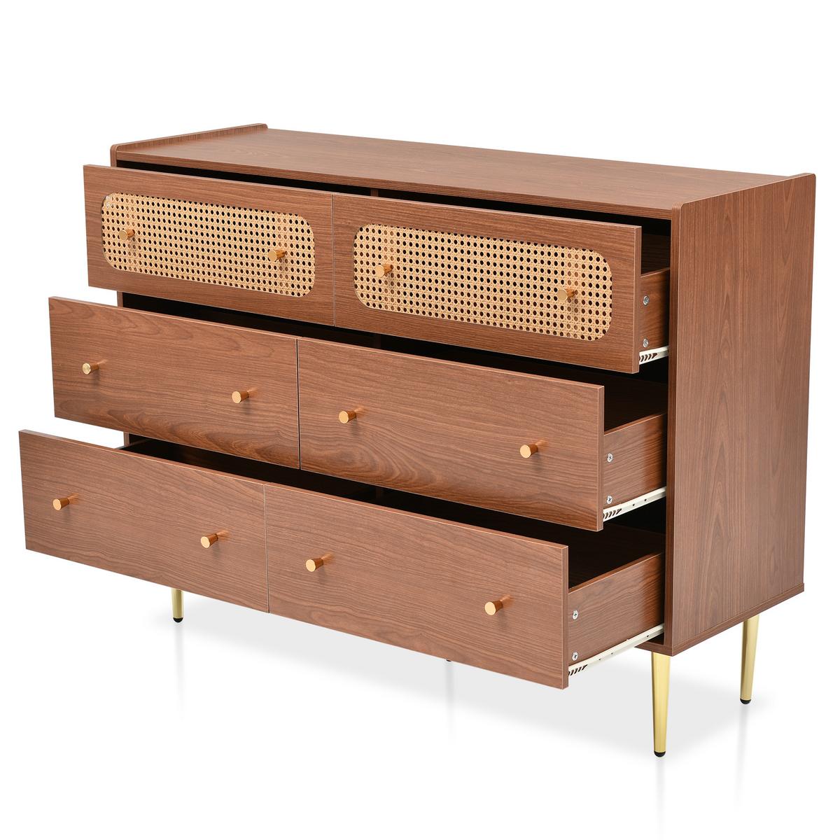 KOMMODE Braun 120/40/90CM - Braun, Holzwerkstoff/Metall (40/90/120cm) - Urban Meuble
