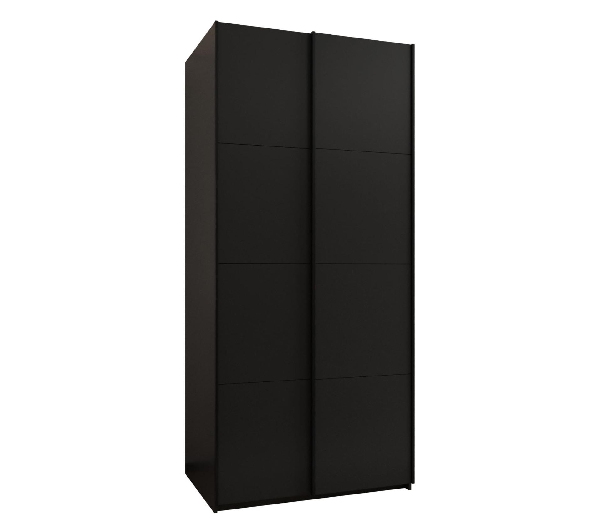 SCHWEBETÜRENSCHRANK 245,5/100/64 2-türig - Schwarz, Holz/Metall (100/245/64cm) - Abiks Möbel