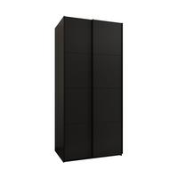 SCHWEBETÜRENSCHRANK 245,5/100/64 2-türig - Schwarz, Holz/Metall (100/245/64cm) - Abiks Möbel