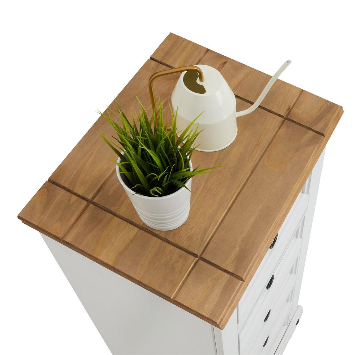 KOMMODE CAMPO weiß/braun - Weiß/Braun, Holz (53/104/39cm) - CARO-Möbel